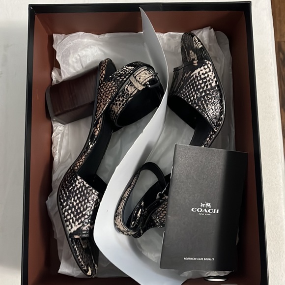 Coach Pipher Python/Anaconda Women’s Chunky Heels - Picture 9 of 10